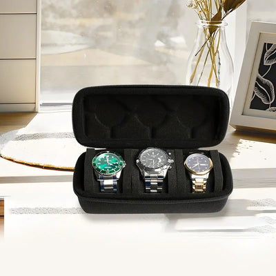 Three Slot Travel Case for Watches and Accessories