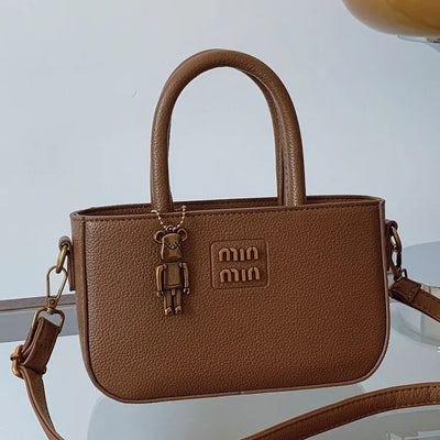 Minimal Square Crossbody Bag with Charm Accent Detail