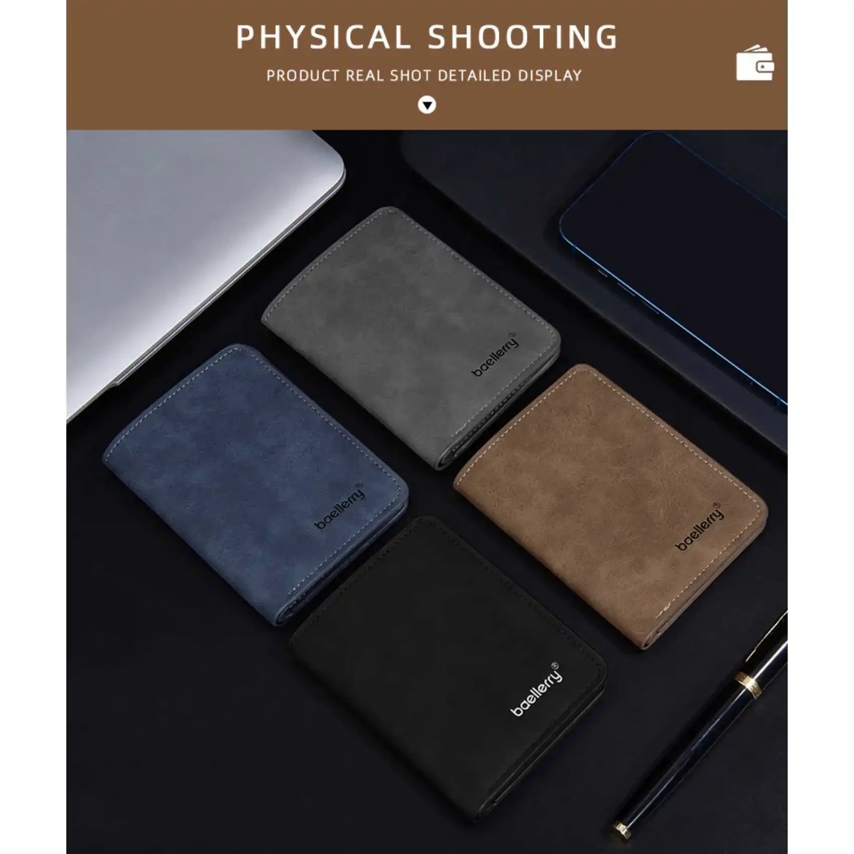 Sanded Leather Multi Card Bifold Wallet Everyday Carry