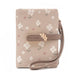 Floral Wallet with Leaf Flower Pattern Zipper - Apricot