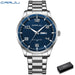 Nocturne Dial Timepiece with Date and Bold Indices - Silver Blue