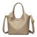 Handbag Soft Leather Microfiber Casual Tote Bag - Light Khaki