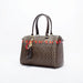 Refined Jacquard Motif Bowling Handbag with Tassel - C