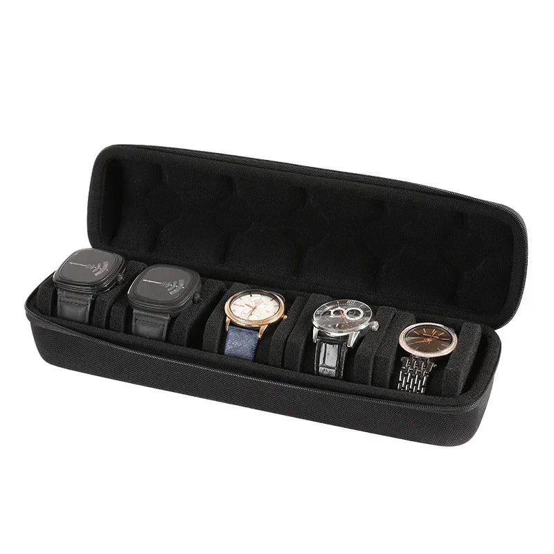 Watch Travel Case with Cushioned Slots And Form Fitting Pillow