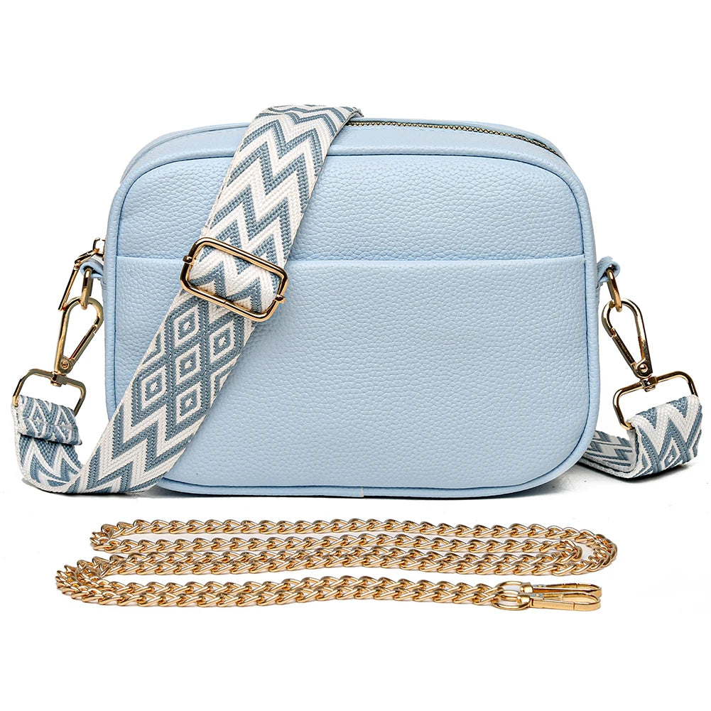 Soft Box PU Leather Crossbody Bag Zipper Closure