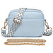 Soft Box PU Leather Crossbody Bag Zipper Closure - Blue
