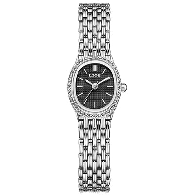 Watch Textured Dial Bracelet Timepiece for Everyday Use - Silver Black