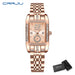 Rectangular Dial Diamond Embellished Timepiece Deluxe - Rose