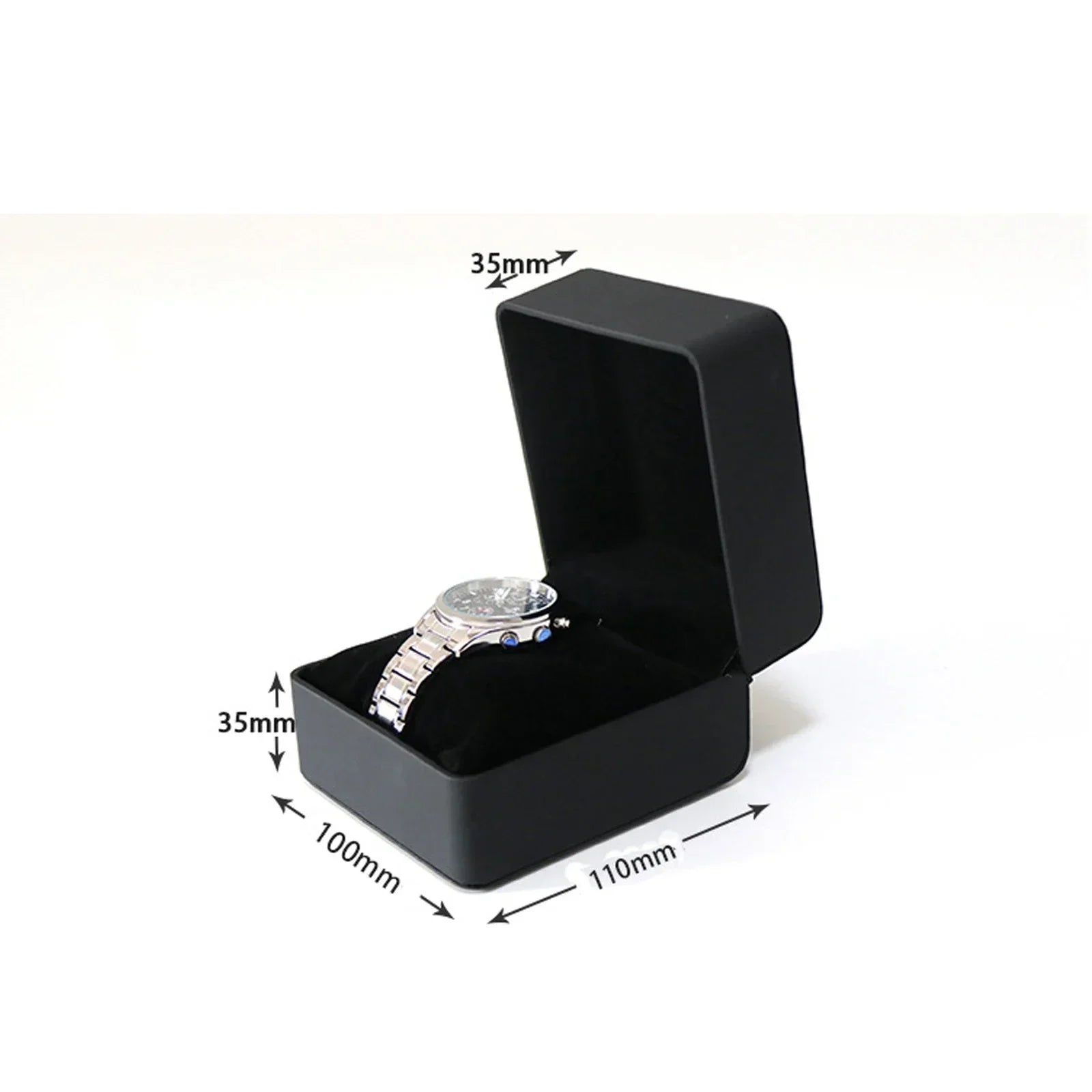 Watch Box with Cushioned Interior Clamshell Case