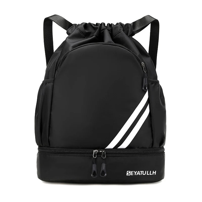 Drawstring Gym Backpack with Bottom Zipper Closure