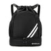 Drawstring Gym Backpack with Bottom Zipper Closure - Black V2