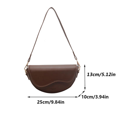 Saddle Curve Crossbody Bag With Wide Strap Adjustable