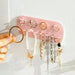 Wall Mounted Jewelry Storage Rack for Earrings - Pink