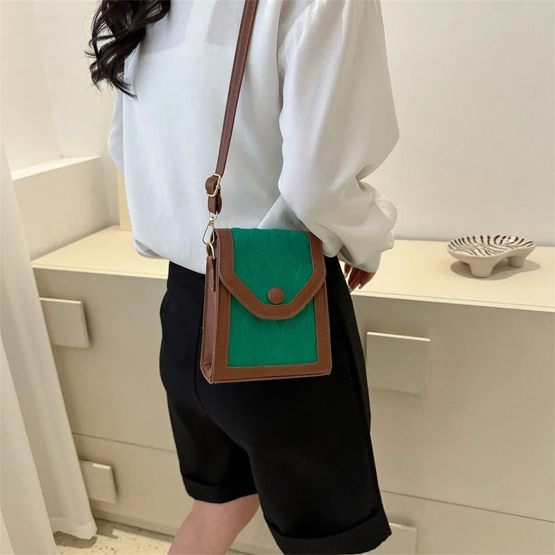Crossbody Phone Bag With Quilted Panel Compact
