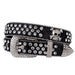 Rhinestone Skull Belt Western Cowgirl with Buckle - Black