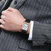 Timeless Rectangular Dial Timepiece For Everyday Wear - Black Rose White