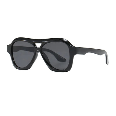 Vintage Square Sunglasses Oversized Frame Double Bridge