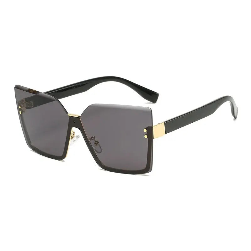 Half Frame Sunglasses With Gradient Lenses Square Form - WO2MEN