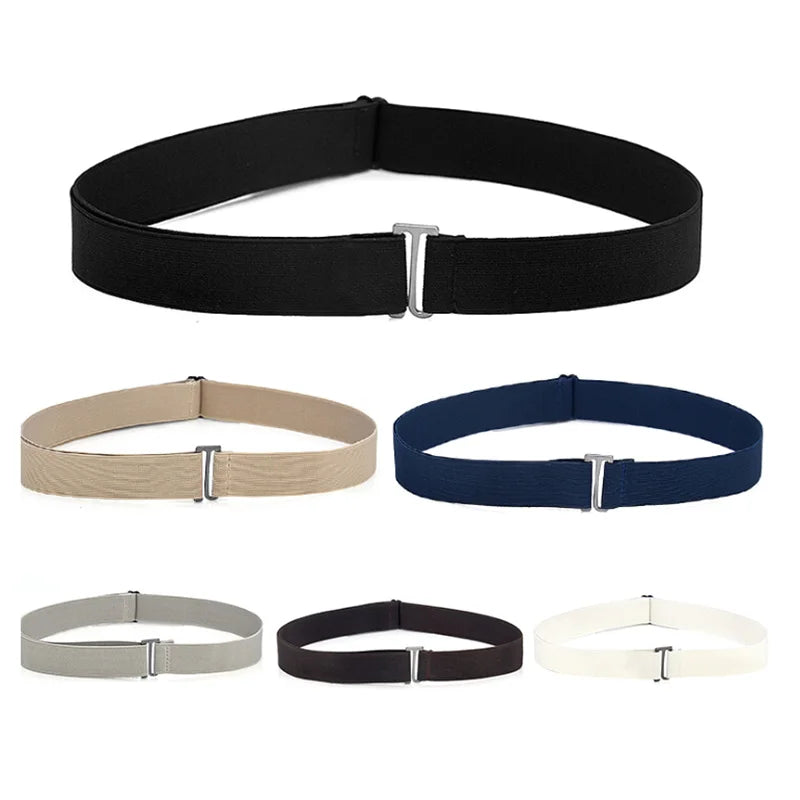 Waistband Women Invisible Belt Buckle Elastic Belt