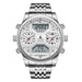 Mens Triple Movement Watch Oversized 54mm Dial - Silver
