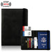 Passport Card Organizer With RFID Shielding Wallet Plus - Black