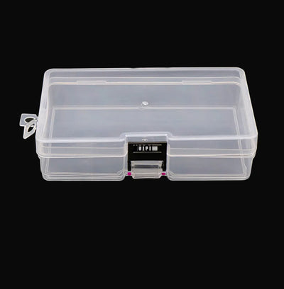 Transparent Plastic Jewelry Storage Box Rectangle Case - Black Button