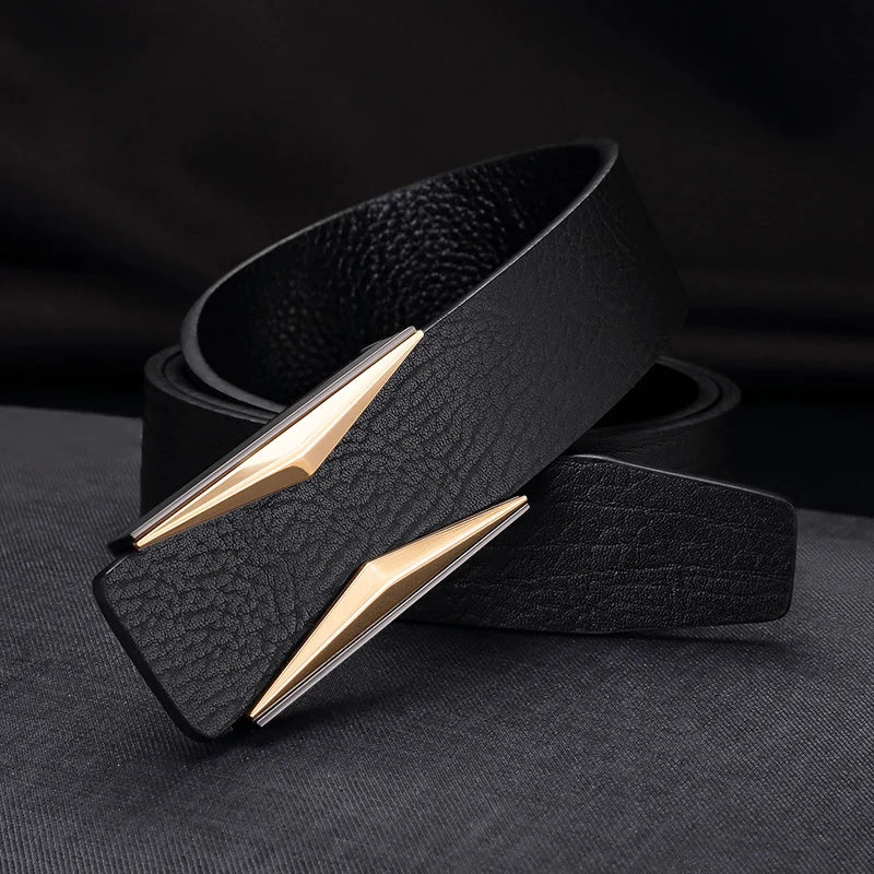 Belt with Geometric Buckle for Smart Formal Wear