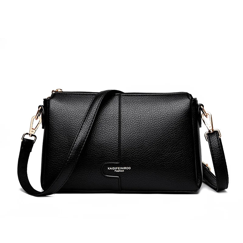 Crossbody Handbag with Flap Detail and Adjustable Strap