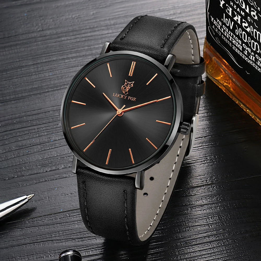 Watch Featuring Leather Strap and Quartz Movement