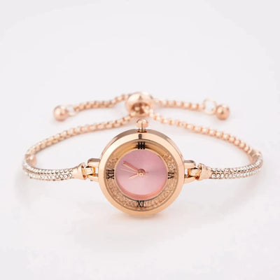 Refined Bracelet Wristwatch With Tiny Dial Charm Detail