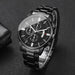 Wristwatch with Chronograph Sub Dials and Date - Black Silver