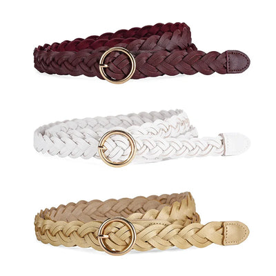 Lux Braided Belt with O Ring Buckle for Women