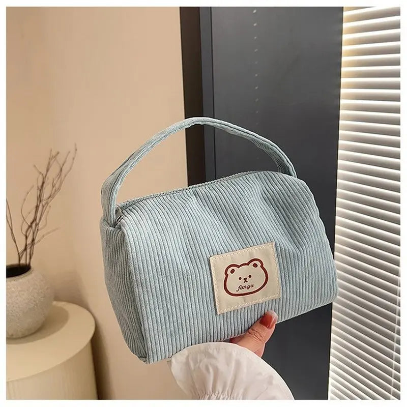 Handbag with Bear Patch and Soft Finish Compact
