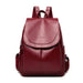 Backpack with Front Flap Pocket And Side Pockets - Burgundy V2