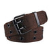 Belt with Grommet Eyelets And Adjustable Buckle - Coffee