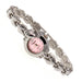Elegant Heart Link Bracelet Watch Quartz Movement - Silver Pink
