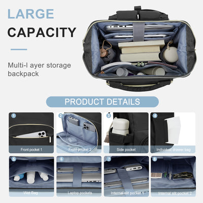 Laptop Backpack With USB Port Water Resistant