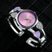 Heart Charm Watch with Crystal Elegant Dial Quartz - Purple