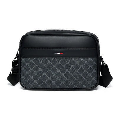 Crossbody Bag for Men Box Shape with Front Zip Pocket - Colour A