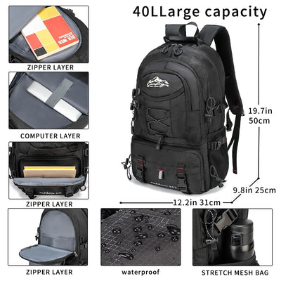 Large Capacity Hiking Backpack with Multiple Pockets