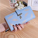 Leaf Motif Zip Wallet with Metallic Clasp and Charm - Blue