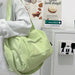Crossbody Travel Tote Bag with Front Zip Pocket - Green
