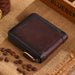 Premium Zipper Wallet with Card Slots and ID Window - Coffee