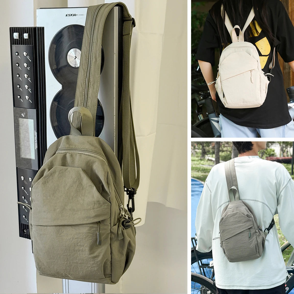 Crossbody Bag Nylon with front pocket everyday carry