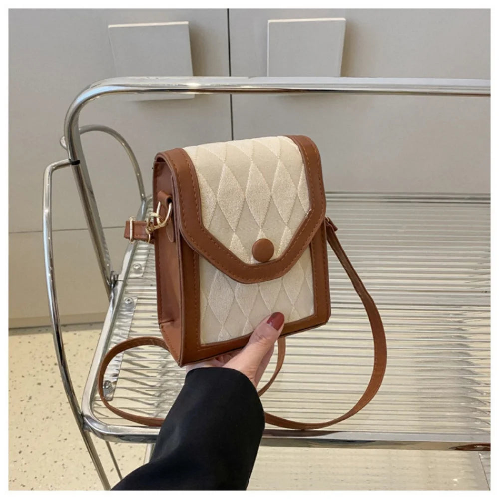 Crossbody Phone Bag With Quilted Panel Compact