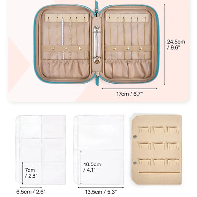 Elegant Jewelry Travel Binder Case See Through Panels