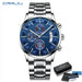 Nocturne Chronograph Dial Timepiece for Everyday Wear - Silver Blue