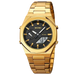 Stainless Steel Quartz Wristwatch for Men Digital - Gold White