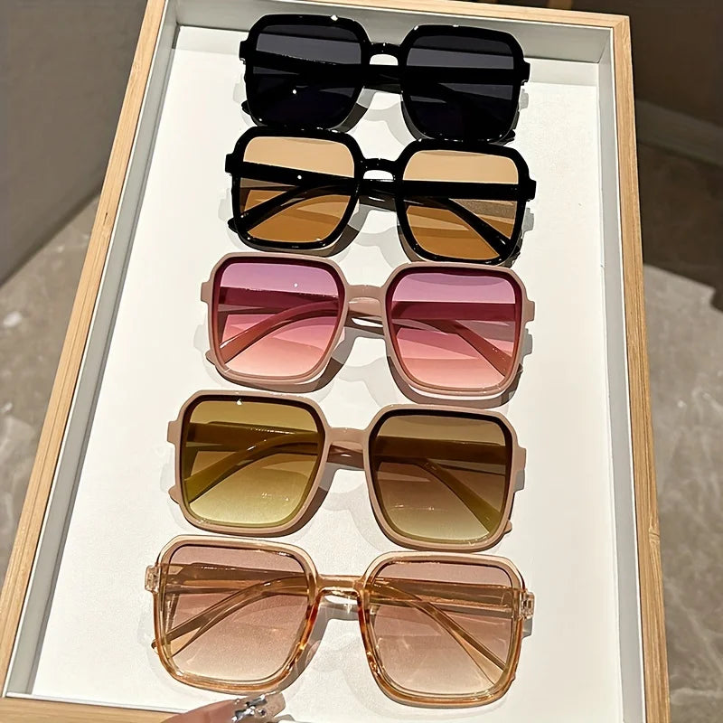 Oversized Square Sunglasses with Gradient Lenses