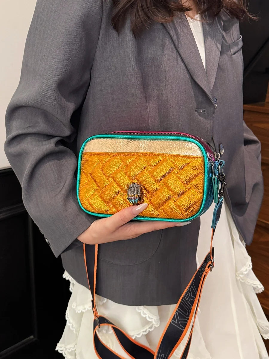 Handbag Diamond Quilt Crossbody with Sleek Accents - WO2MEN